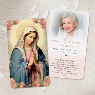 Religious Virgin Mary Cross Prayer Card