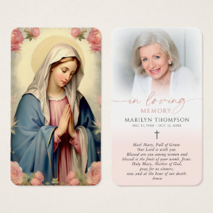 Religious Virgin Mary Cross Prayer Card