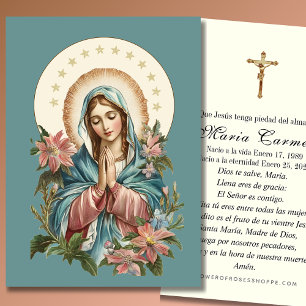 Religious Virgin Mary Funeral Memorial Prayer 