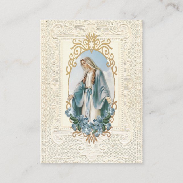 Religious Virgin Mary  Funeral Prayer  Place Card (Front)