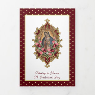 Religious Virgin Mary Guadalupe Prayer Valentine T Tri-Fold Card
