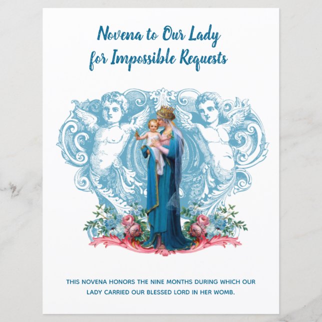 Religious Virgin Mary Jesus Angels Catholic Prayer (Front)