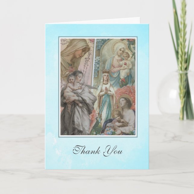 Religious Virgin Mary Jesus Catholic Collage Card (Front)