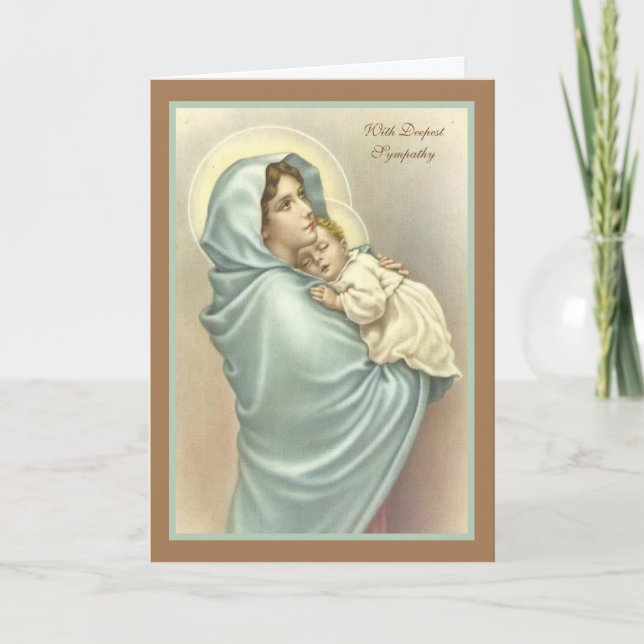 Religious Virgin Mary Jesus Catholic Sympathy Card (Front)