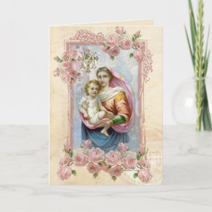 Religious Virgin Mary Jesus Catholic Vintage Card