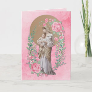 Religious Virgin Mary Jesus Catholic Vintage Card