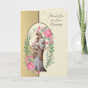 Religious Virgin Mary Jesus Condolence Thank You Card