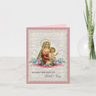 Religious Virgin Mary Jesus Mothers Day Holiday Card
