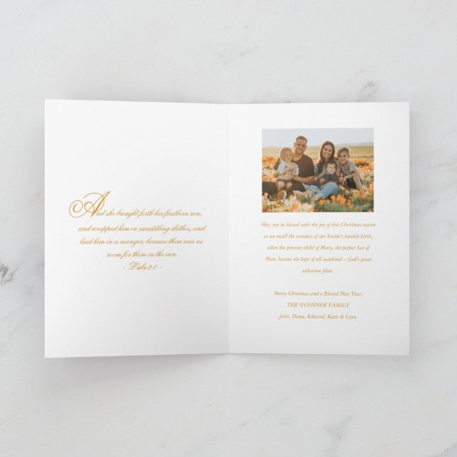 Religious Virgin Mary & Jesus Photo Christmas  Holiday Card (Inside)