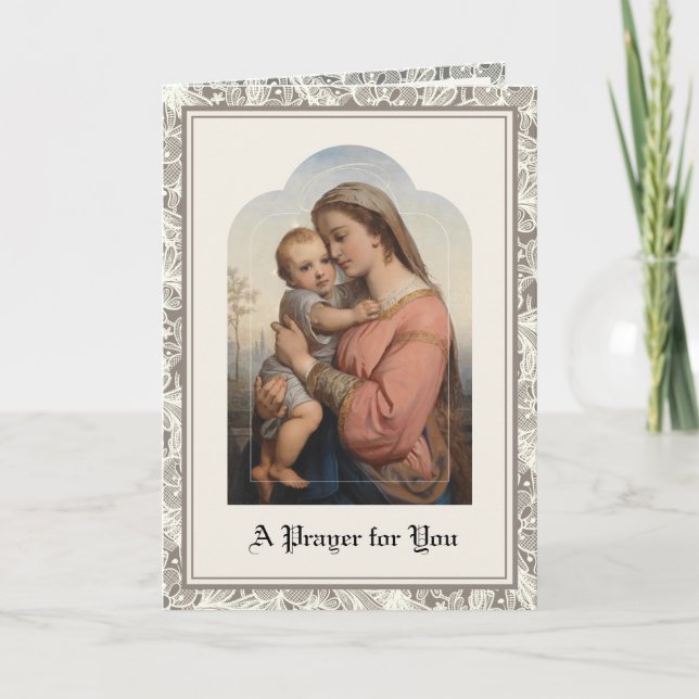 Religious Virgin Mary Jesus Prayer Scripture  Card (Front)