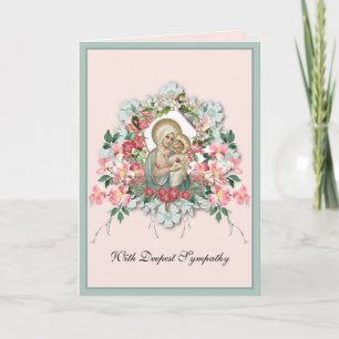 Religious Virgin Mary Jesus Sympathy Condolence  Card