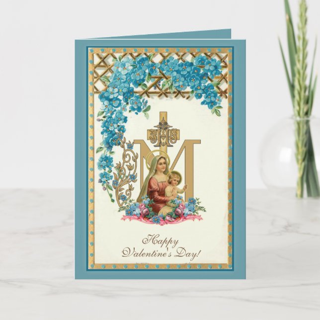 Religious Virgin Mary Jesus Valentine's Day Card (Front)