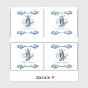 Religious Virgin Mary Lady of Grace Blue Flowers S