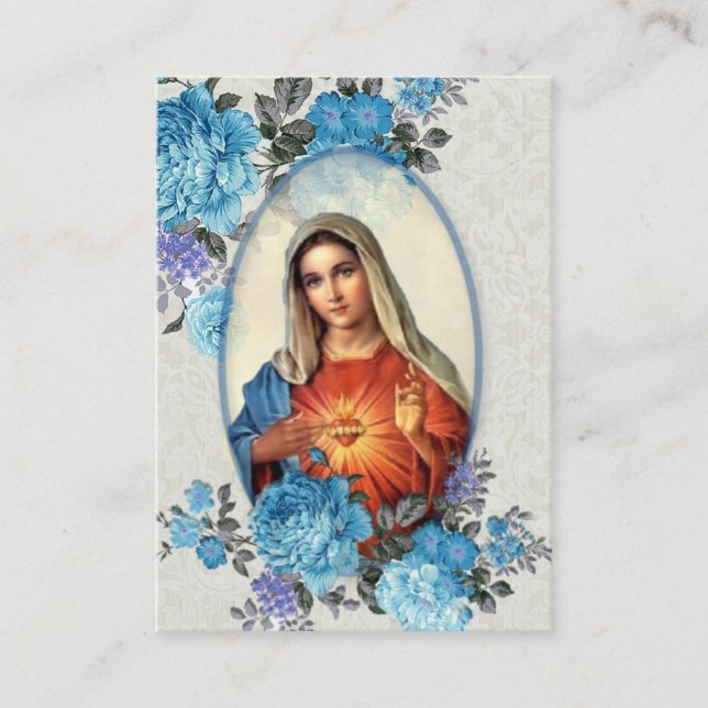 Religious Virgin Mary Memorare Prayer Holy Card (Front)