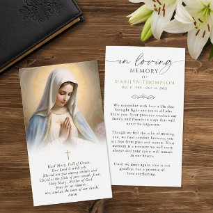 Religious Virgin Mary Photo Funeral Prayer Card