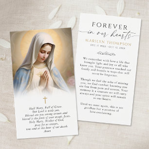 Religious Virgin Mary Photo Sympathy Prayer Card