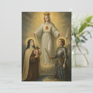 Religious Virgin Mary St. Therese Joan of Arc  Card
