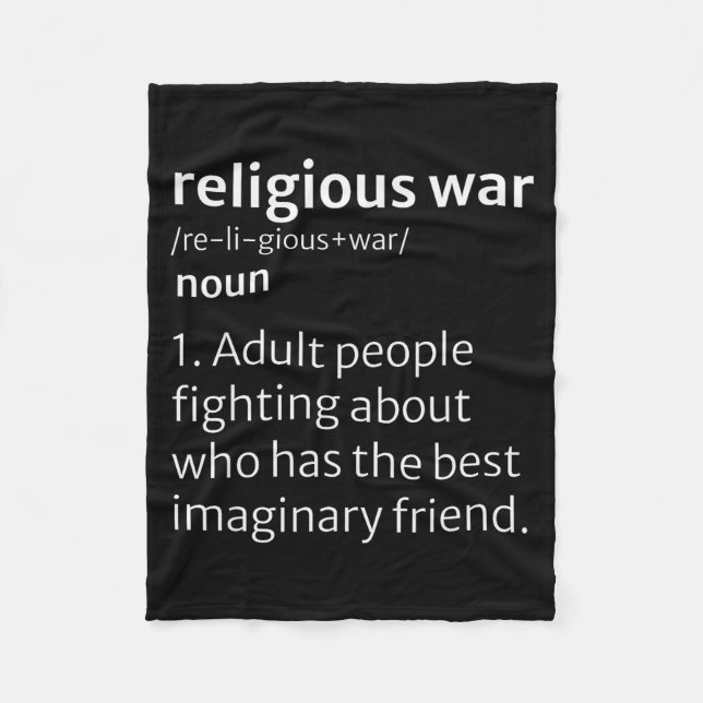 Religious War Dictionary Sarcastic Definition Funn Fleece Blanket (Front)