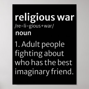 Religious War Dictionary Sarcastic Definition Funn Poster