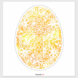 Religious Watercolor Easter Egg Cross