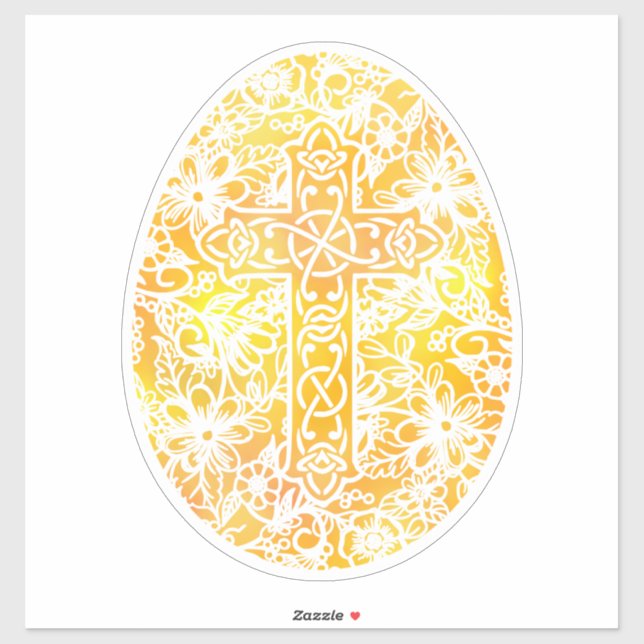 Religious Watercolor Easter Egg Cross (Sheet)