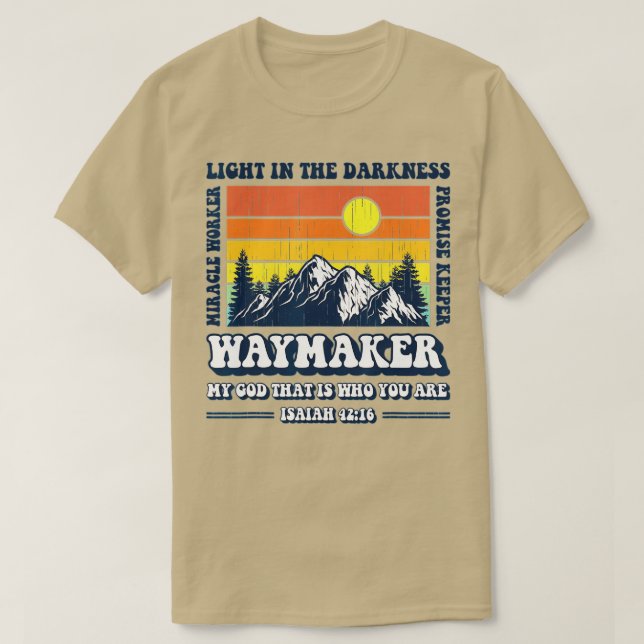 Religious Waymaker Miracle Worker Promise Keeper C T-Shirt (Design Front)