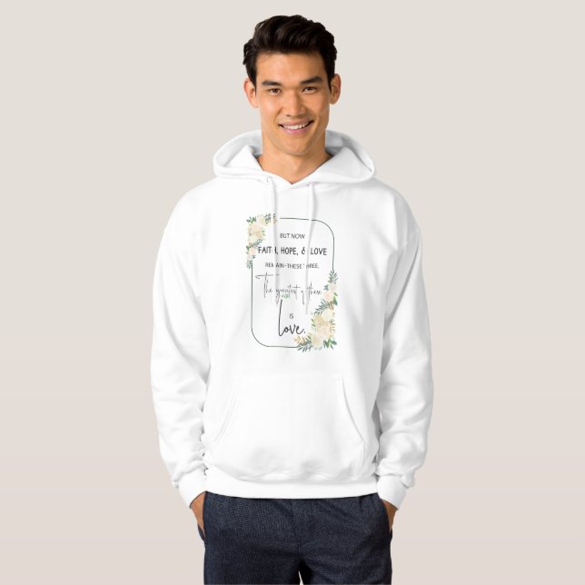Religious Wedding Anniversary Faith Hope Love Hoodie (Front Full)