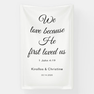 Religious Wedding Banner, Linen Christian Ceremony Banner