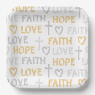 Religious Words Paper Plates, Cross Party Supplies Plate