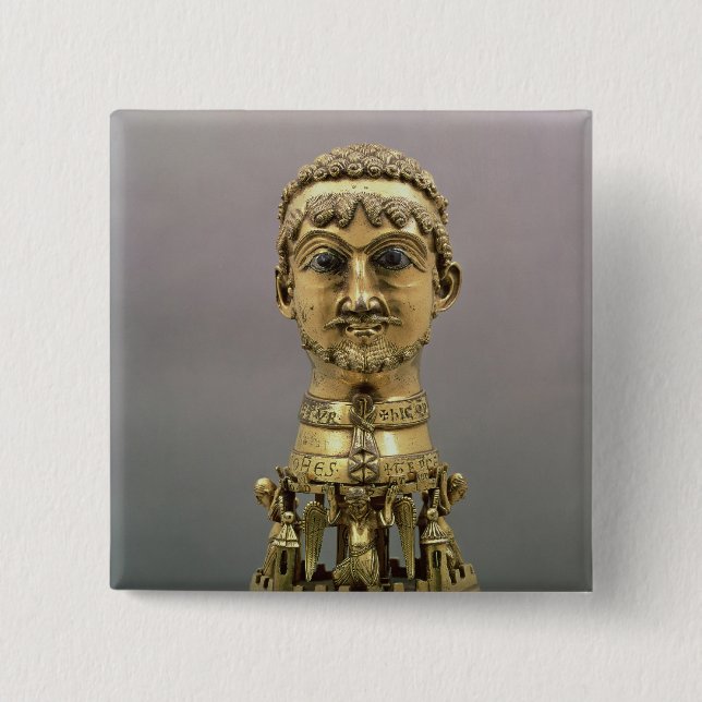 Reliquary bust of Frederick I 15 Cm Square Badge (Front)