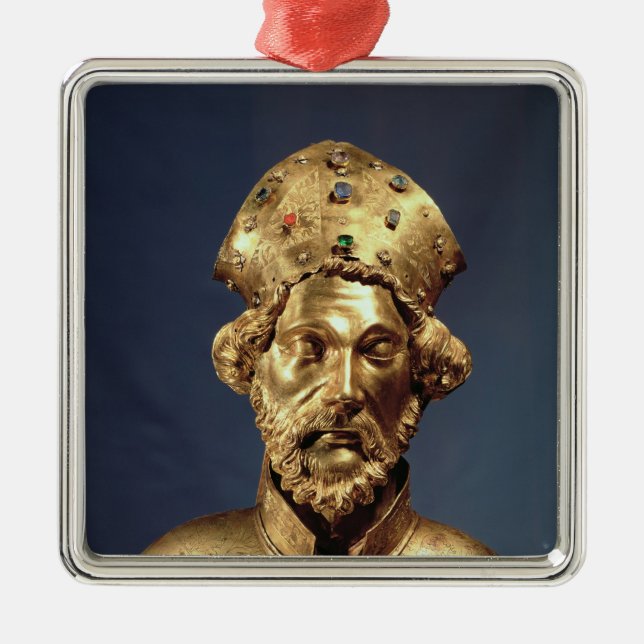 Reliquary bust of St. John Cassian Metal Tree Decoration (Front)