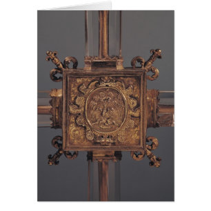 Reliquary cross, detail of a phoenix