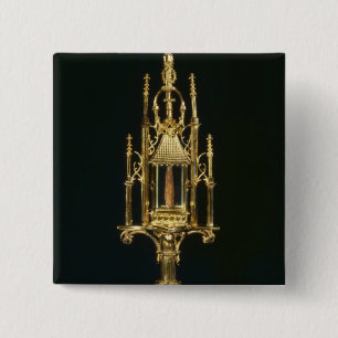 Reliquary Monstrance with piece of cross 15 Cm Square Badge