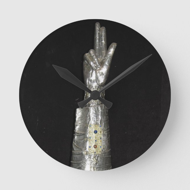 Reliquary of St. George (silver & wood) Round Clock (Front)