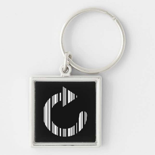 RELOAD ICON BAR CODE Computer Barcode Pattern Key Ring (Front)