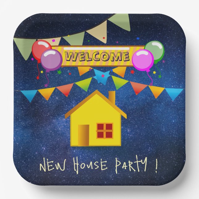 Relocating Party Paper Cups Plate (Front)