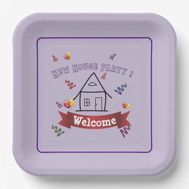 Relocating Party Paper Plate (Front)