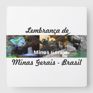 Relogio lembrança de Minas Gerais Square Wall Clock