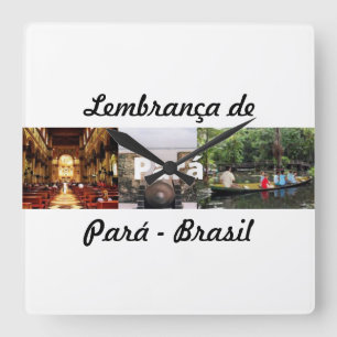 Relogio lembrança do Pará Square Wall Clock