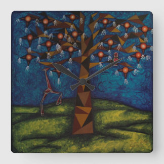 Reloj Árbol de la fiesta eterna Square Wall Clock
