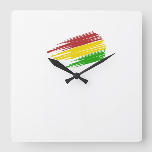 Reloj Bolivia Square Wall Clock (Front)