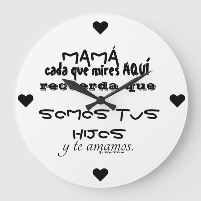 Reloj de pared dia de la madre large clock (Front)