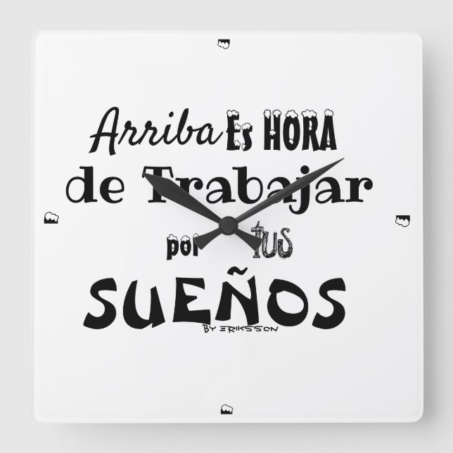 Reloj de pared motivacional  square wall clock (Front)