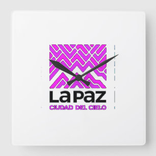 Reloj La Paz ciudad del cielo Square Wall Clock