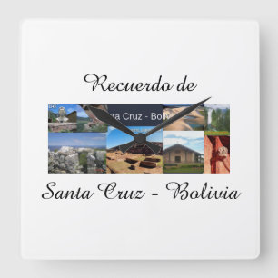 Reloj recuerdo of Santa Cruz Bolivia Square Wall Clock