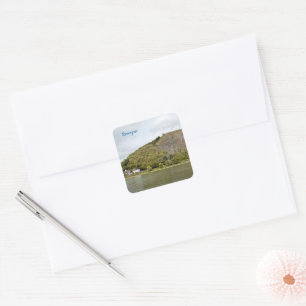 Remagen Rhine River Bridge Painting Effect Photo Square Sticker