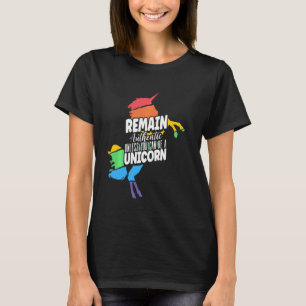Remain Authentic Colourful LGBT Unicorn Horseback T-Shirt