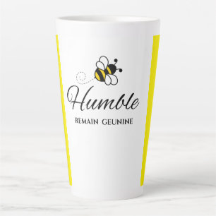 REMAIN GENUINE BEE HUMBLE White Yellow Ceramic Latte Mug