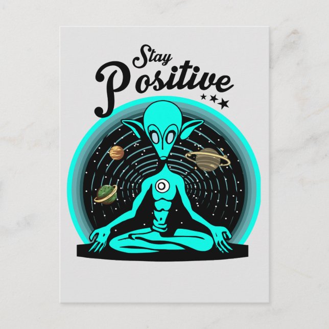 Remain positive aliens postcard (Front)