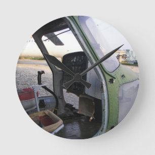 Remains of cold war helicopter. round clock